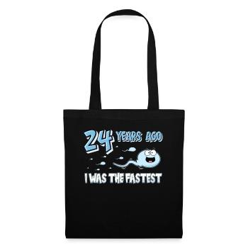 24 Years Ago I Was The Fastest 24. Geburtstag - Stoffbeutel - Schwarz - Vorne