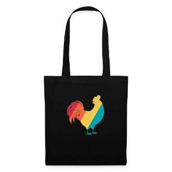 Huhn Bauernhof Geflügel Hahn Hühner Geschenk - Stoffbeutel - Schwarz - Vorne