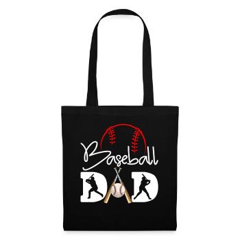 Baseball Dad Player Lovers Fathers Day - Stoffbeutel - Schwarz - Vorne