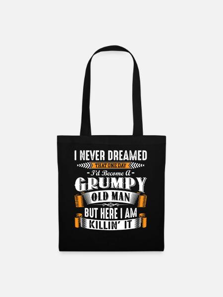 Grumpy Old Man Fathers Day - Stoffbeutel - Schwarz