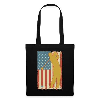 Drapeau américain de golf - Sac en tissu - noir - Devant