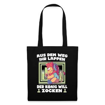 Aus Dem Weg Ihr Lappen der König Will Zocken Gamer - Stoffbeutel - Schwarz - Vorne