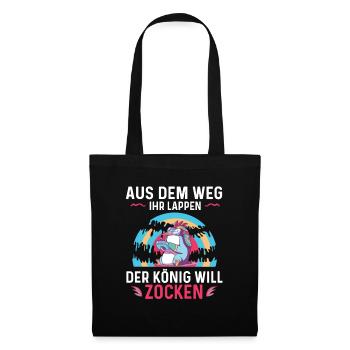 Aus Dem Weg Ihr Lappen der König Will Zocken Gamer - Stoffbeutel - Schwarz - Vorne