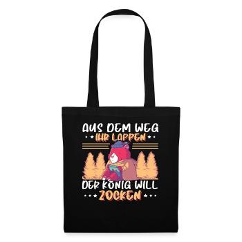 Aus Dem Weg Ihr Lappen der König Will Zocken Gamer - Stoffbeutel - Schwarz - Vorne
