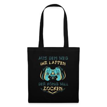 Aus Dem Weg Ihr Lappen der König Will Zocken Gamer - Stoffbeutel - Schwarz - Vorne