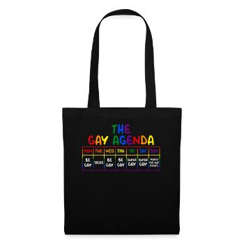 The Gay Agenda Funny LGBT Pride Rainbow - Tote Bag - black - Front