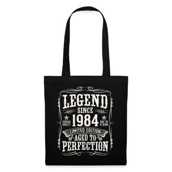 Legende 1984 Jahrgang Geburtstag Geschenk - Stoffbeutel - Schwarz - Vorne