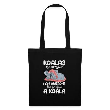Koala - Stoffbeutel - Schwarz - Vorne