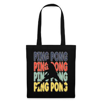 Cool Retro Text Silhouette Ping pong - Stoffbeutel - Schwarz - Vorne