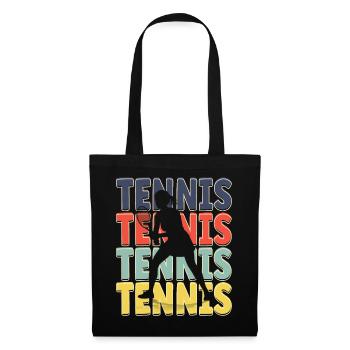 Cool Retro Text Silhouette Tennis - Sac en tissu - noir - Devant