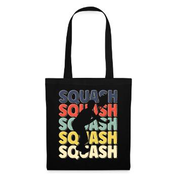 Cool Retro Text Silhouette Squash - Tote Bag - black - Front