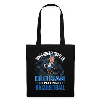 Never Underestimate an Old Man Playing Racquetball - Tote Bag - black - Front