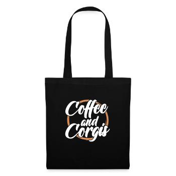 Corgi Kaffee - Stoffbeutel - Schwarz - Vorne