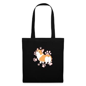 Corgi - Stoffbeutel - Schwarz - Vorne