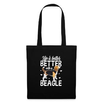 Beagle Chien Chien Dog Lover Pet Cadeau - Sac en tissu - noir - Devant