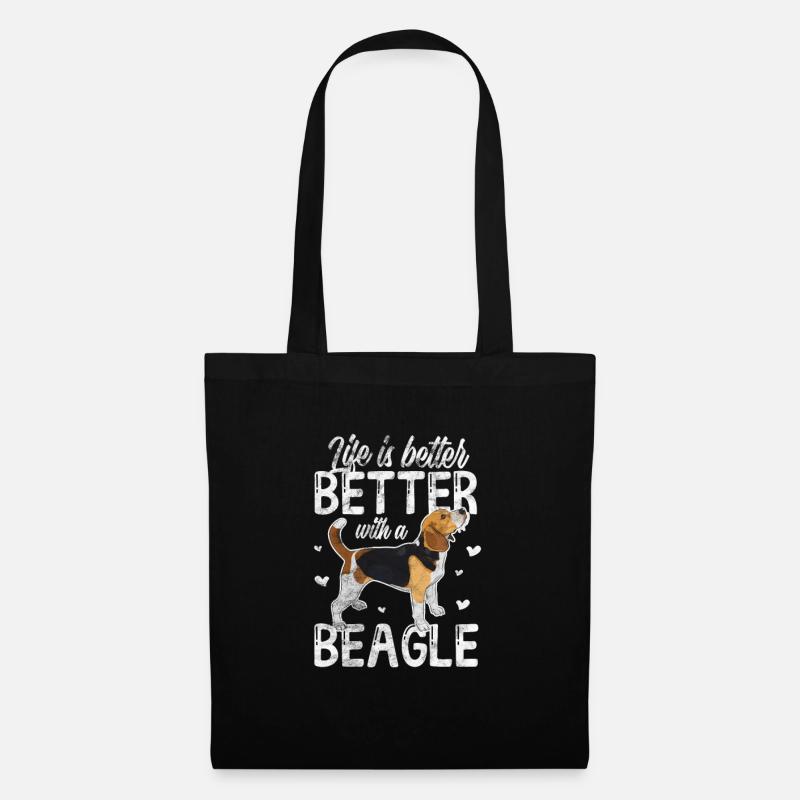 Beagle - Stoffbeutel - Schwarz