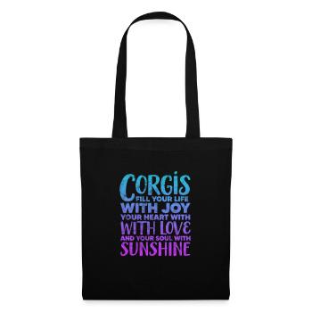 Welsh Corgi Dog Dog Dog Race Cadeau - Sac en tissu - noir - Devant