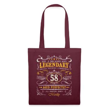 Vintage Legendary - Aged perfectly 58th birthday - Tote Bag - burgundy - Front