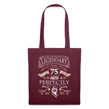 Vintage Legendary - Aged perfectly 75th birthday - Tote Bag - burgundy - Front