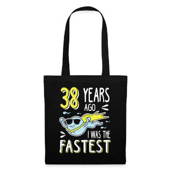Il y a 38 ans, j’étais le 38e anniversaire le plus rapide - Sac en tissu - noir - Devant