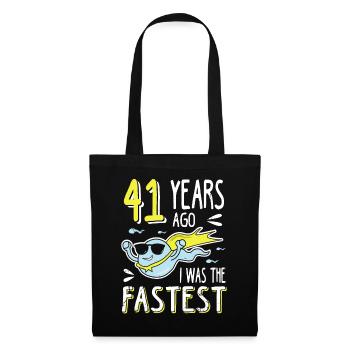 41 Years Ago I Was The Fastest 41. Geburtstag - Stoffbeutel - Schwarz - Vorne