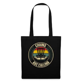 Les chaînes rétro Sunset appellent le disc golf - Sac en tissu - noir - Devant