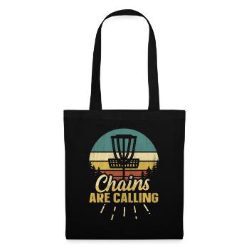Les chaînes rétro Sunset appellent le disc golf - Sac en tissu - noir - Devant