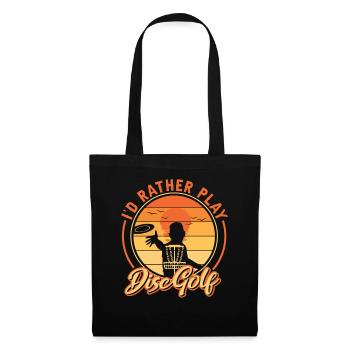 Retro Sunset Je préfère jouer au Disc Golf - Sac en tissu - noir - Devant
