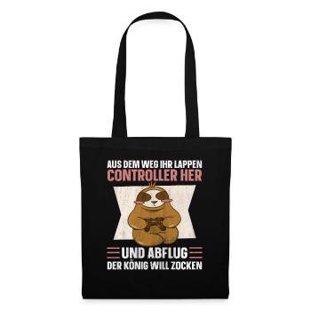Aus Dem Weg Ihr Lappen der König Will Zocken Gamer - Stoffbeutel - Schwarz - Vorne