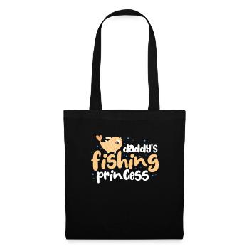 Angler Vater Tochter Angeln Prinzessin Geschenk - Stoffbeutel - Schwarz - Vorne
