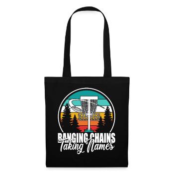 Retro Sunset Banging Chains prend des noms Disc Golf - Sac en tissu - noir - Devant