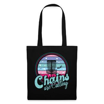Les chaînes rétro Sunset appellent le disc golf - Sac en tissu - noir - Devant