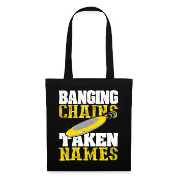 Retro Sunset Banging Chains prend des noms Disc Golf - Sac en tissu - noir - Devant