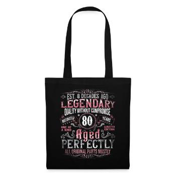 Vintage 80 Aged Perfectly Women on their 80th Birthday - Tote Bag - black - Front