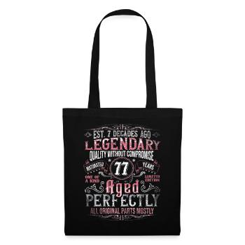 Vintage 77 Aged Perfectly Women on 77th Birthday - Tote Bag - black - Front