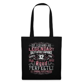 Vintage 32 Aged Perfectly Women on 32nd Birthday - Tote Bag - black - Front
