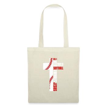 Softball Jésus Baseball Religion Sports Cadeau - Sac en tissu - nature - Devant