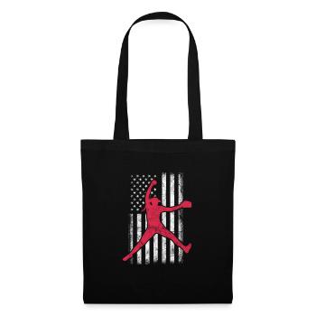 Softball États-Unis - Sac en tissu - noir - Devant