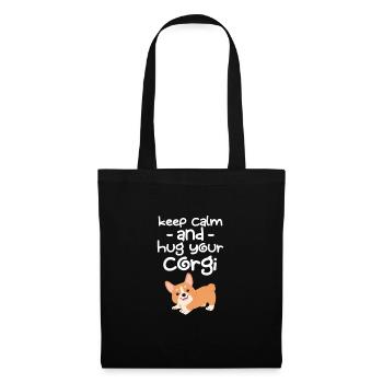 Corgi - Stoffbeutel - Schwarz - Vorne