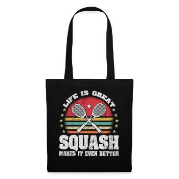 Life is Great Squash Makes It Better Retro Squash - Tote Bag - black - Front