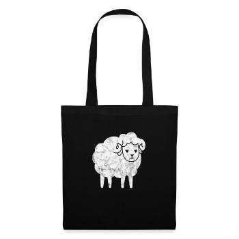 Schaf Schafe Bauernhof Tier Schafbock Geschenk - Stoffbeutel - Schwarz - Vorne