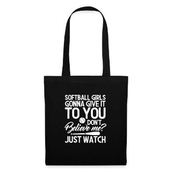 Softball Spieler Baseball Sport Pitcher Geschenk - Stoffbeutel - Schwarz - Vorne