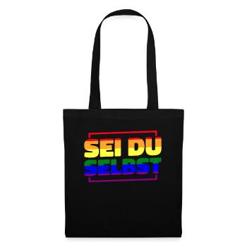 Regenbogen - LGBTQ Gay Sei Du Selsbt - Stoffbeutel - Schwarz - Vorne