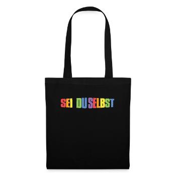 LGBTQ Gay Queer Lesbisch Schwul Regenbogen - Stoffbeutel - Schwarz - Vorne