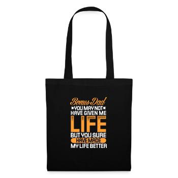 Beau-père Père Beau-père Papa Cadeau de fête des pères - Sac en tissu - noir - Devant