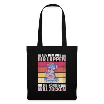 Die Königin Will Zocken Gamer Girl - Stoffbeutel - Schwarz - Vorne