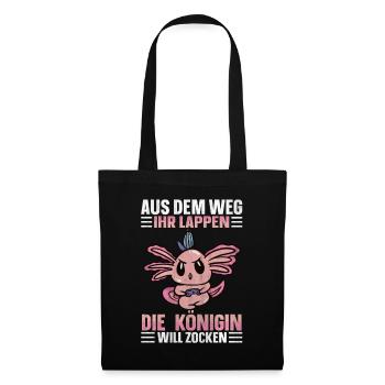 Die Königin Will Zocken Gamer Girl - Stoffbeutel - Schwarz - Vorne