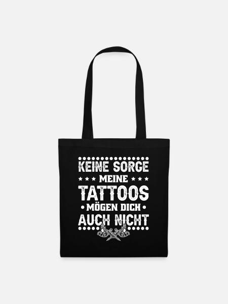 Witziger Tattoo Spruch Tätowierer - Stoffbeutel - Schwarz