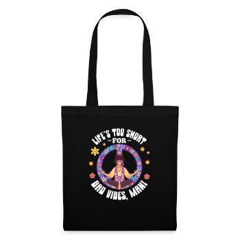 Hippie Peace Flower Power Amour Paix Cadeau - Sac en tissu - noir - Devant