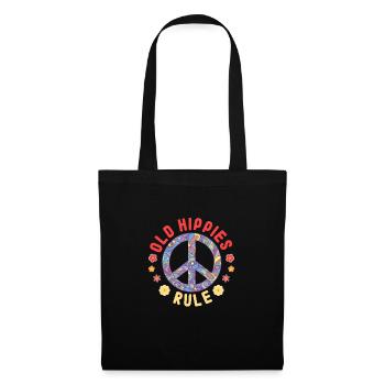 Hippie Peace Flower Power Amour Paix Cadeau - Sac en tissu - noir - Devant
